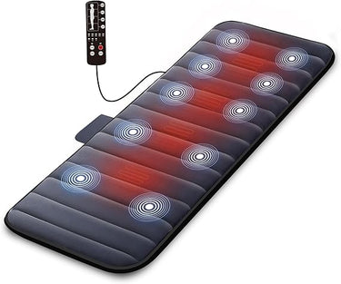 COMFIER Colchón de Masaje eléctrico con 10 Motores Vibrantes, Almohadilla Térmica de 2 Terapias con Apagado Automático, Almohadilla de Colchón de Masaje Calentado para el Alivio del Dolor de Espalda